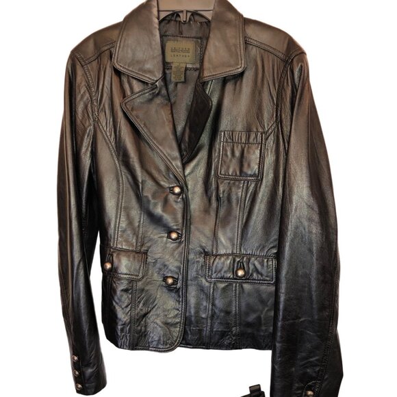 Uniform John Paul Richard Women's Black Genuine Leather Jacket Pre-Owned Size S - Picture 2 of 12